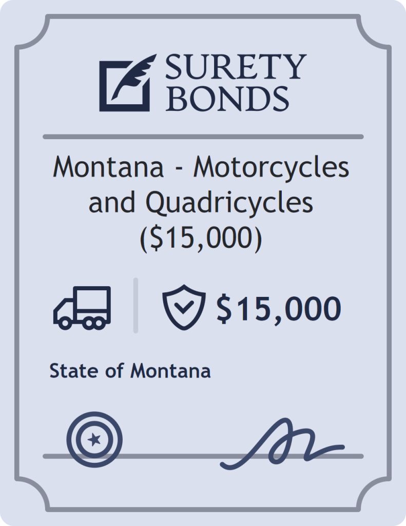 Surety bond badge for Montana - Motorcycles and Quadricycles ($15,000)