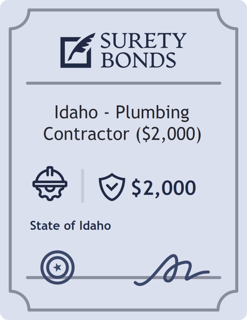 Surety bond badge for Idaho - Plumbing Contractor ($2,000)