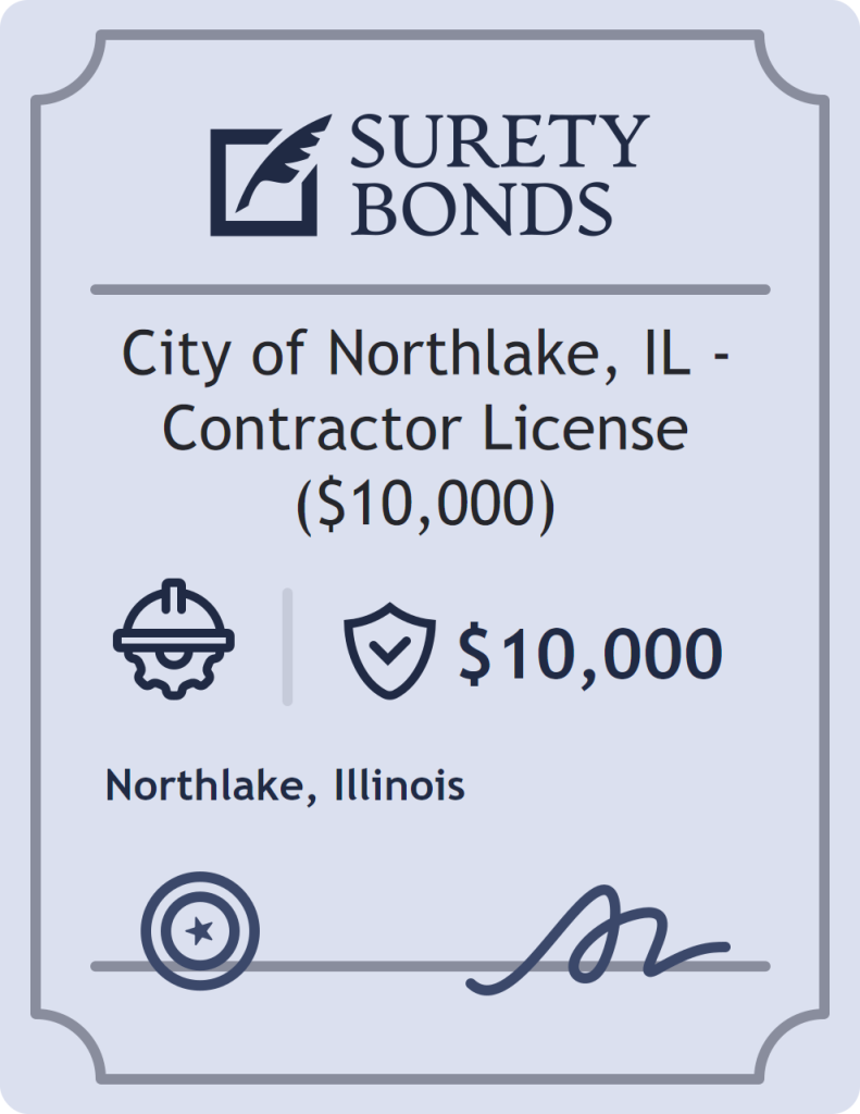 Surety bond badge for City of Northlake, IL - Contractor License ($10,000)