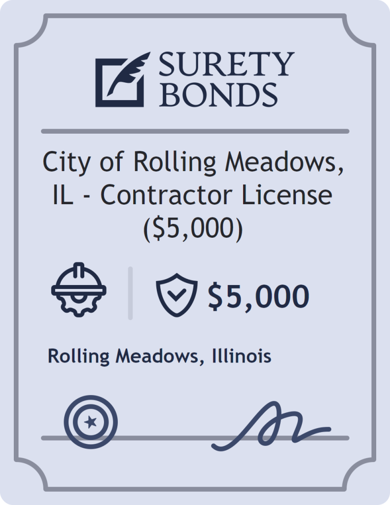 Surety bond badge for City of Rolling Meadows, IL - Contractor License ($5,000)