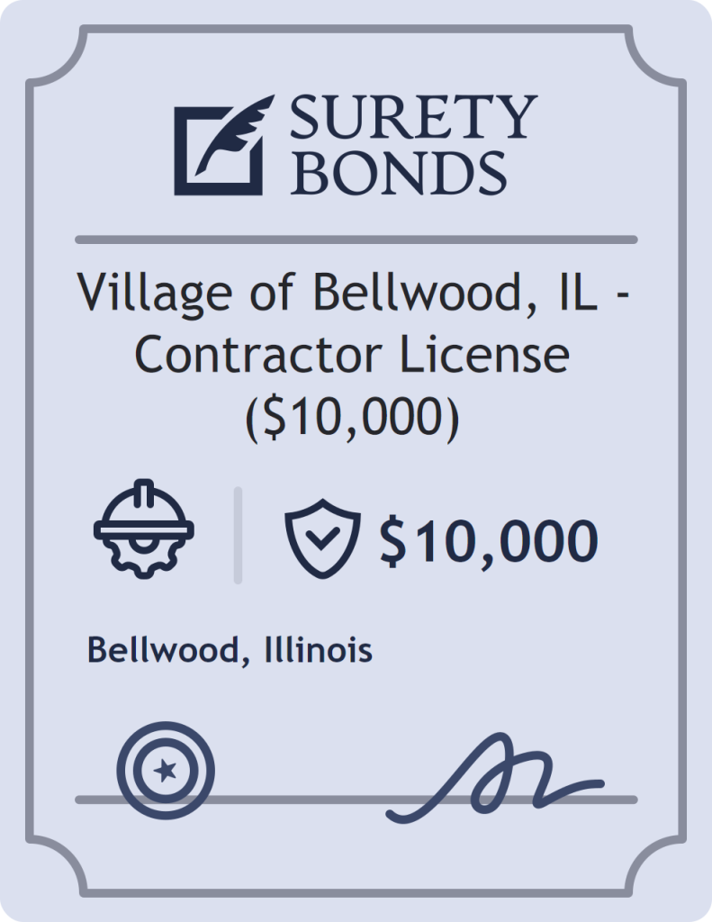 Surety bond badge for Village of Bellwood, IL - Contractor License ($10,000)