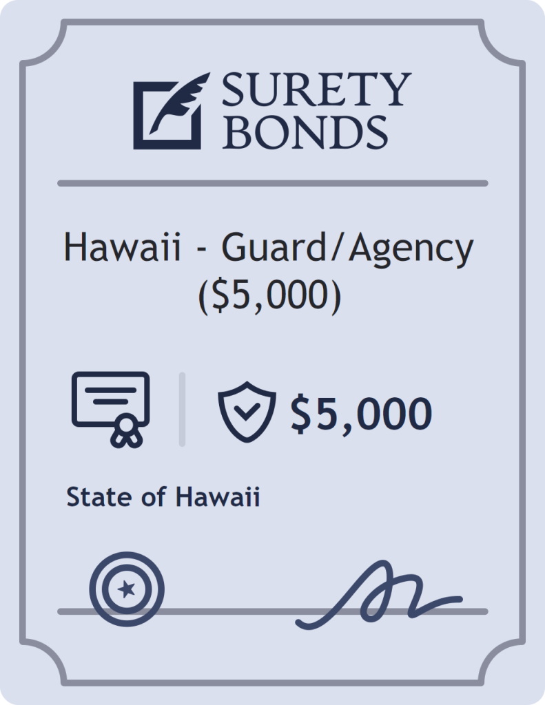 Surety bond badge for Hawaii - Guard/Agency ($5,000)