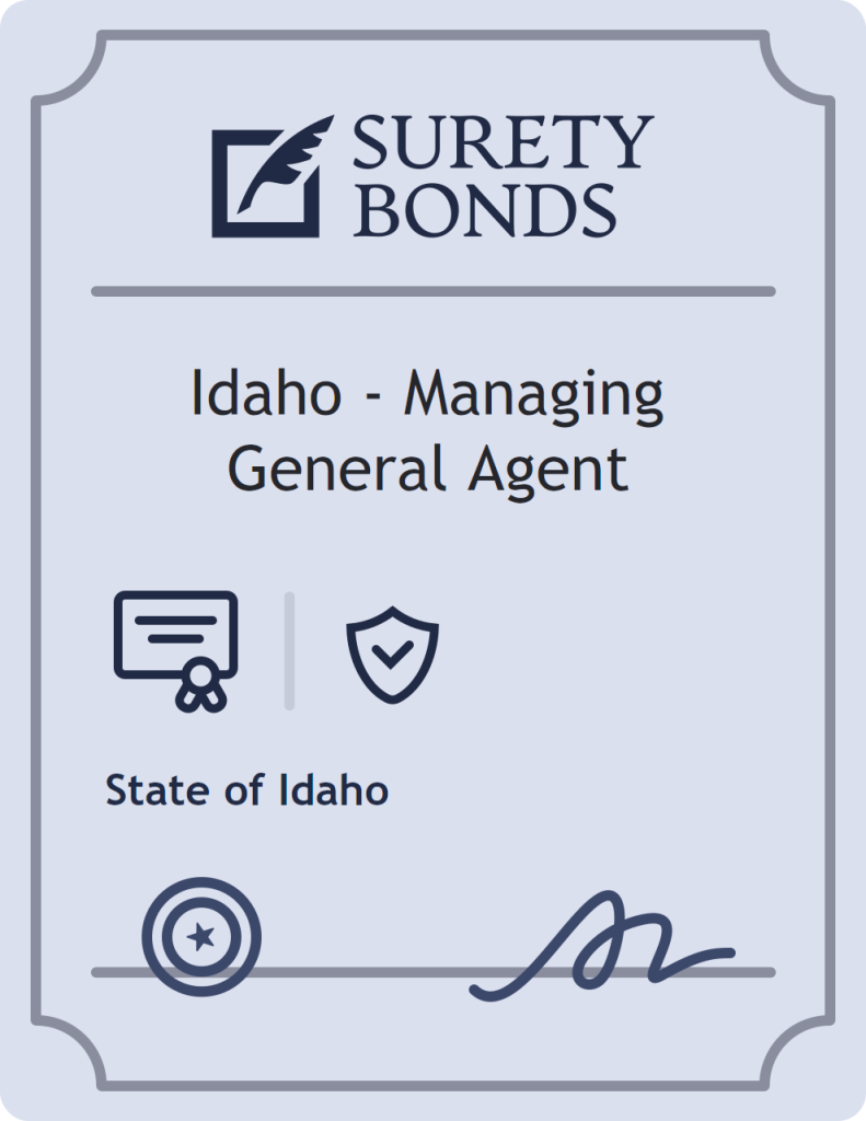 Surety bond badge for Idaho - Managing General Agent