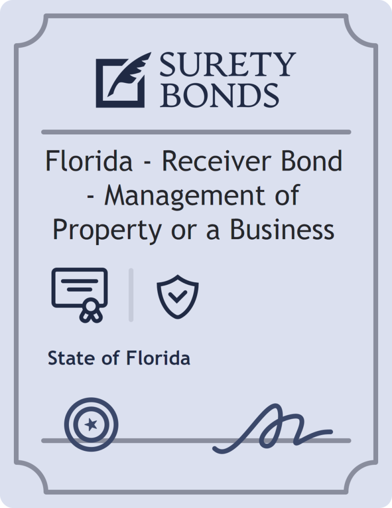 Surety bond badge for Florida - Receiver Bond - Management of Property or a Business