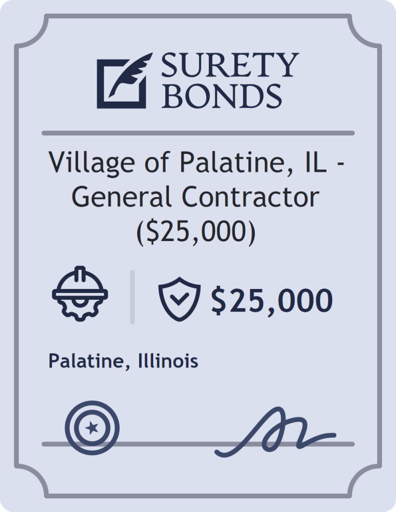 Surety bond badge for Village of Palatine, IL - General Contractor ($25,000)
