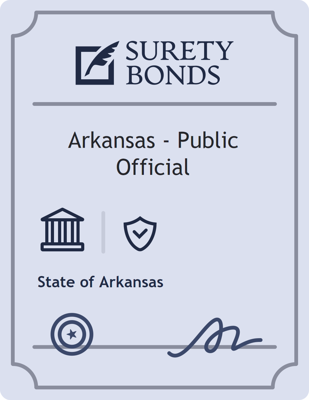 Surety bond badge for Arkansas - Public Official