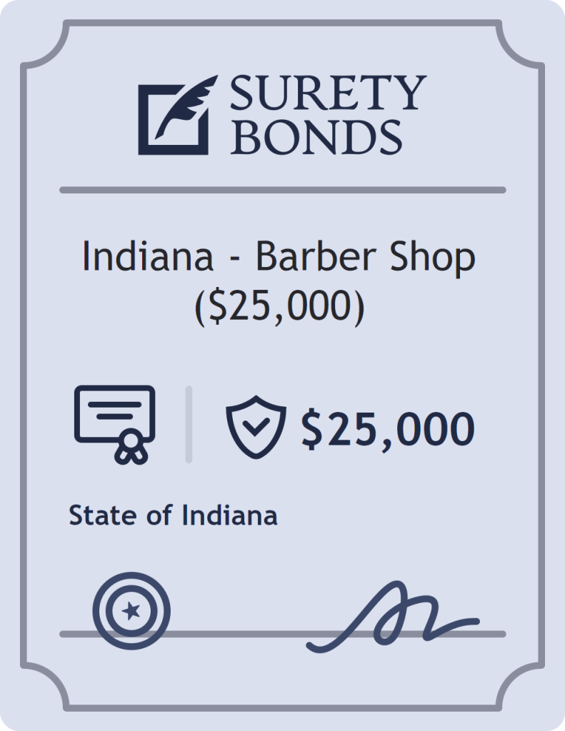 Surety bond badge for Indiana - Barber Shop ($25,000)
