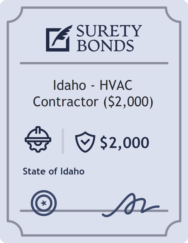 Surety bond badge for Idaho - HVAC Contractor ($2,000)