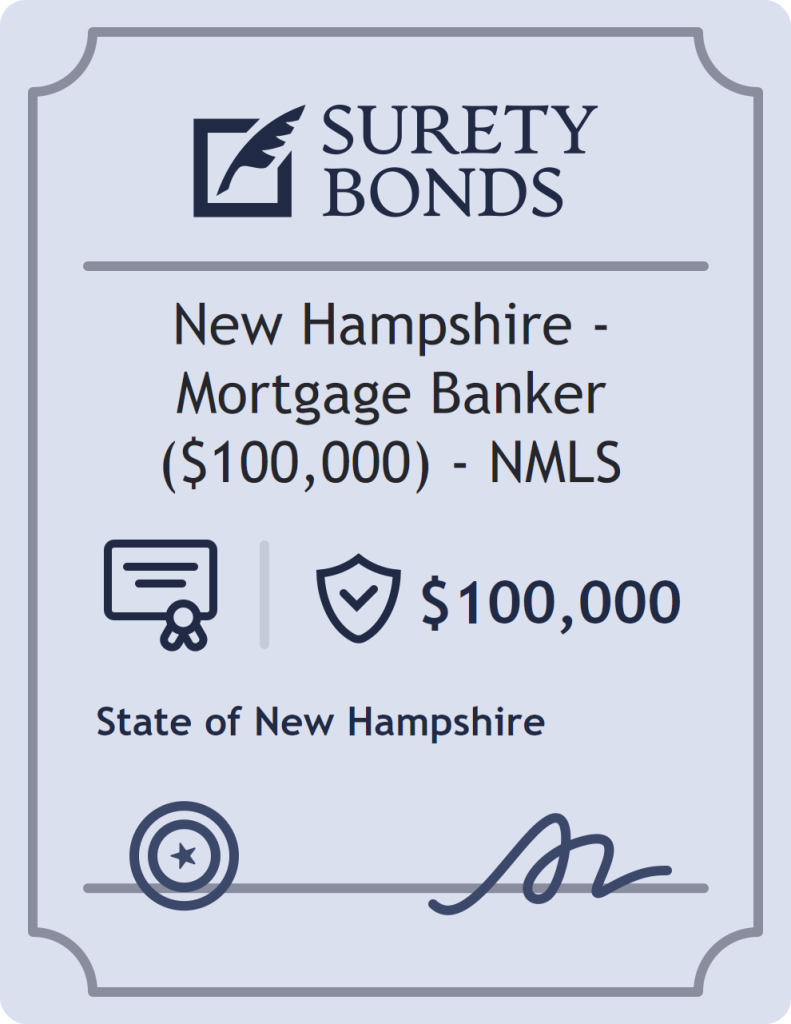Surety bond badge for New Hampshire - Mortgage Banker ($100,000) - NMLS