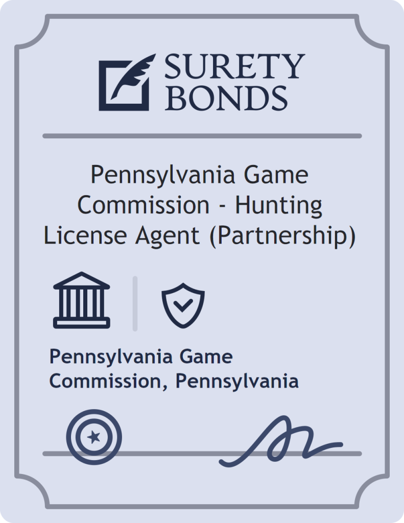 Surety bond badge for Pennsylvania Game Commission - Hunting License Agent (Partnership)