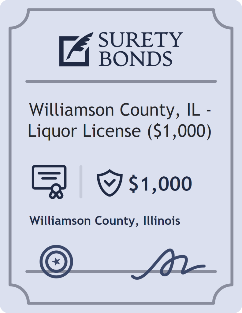Surety bond badge for Williamson County, IL - Liquor License ($1,000)