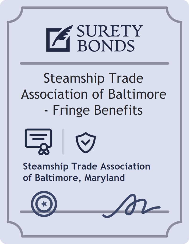 Surety bond badge for Steamship Trade Association of Baltimore - Fringe Benefits