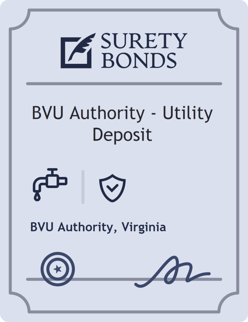 Surety bond badge for BVU Authority - Utility Deposit