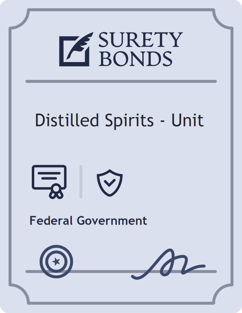 Surety bond badge for Distilled Spirits - Unit