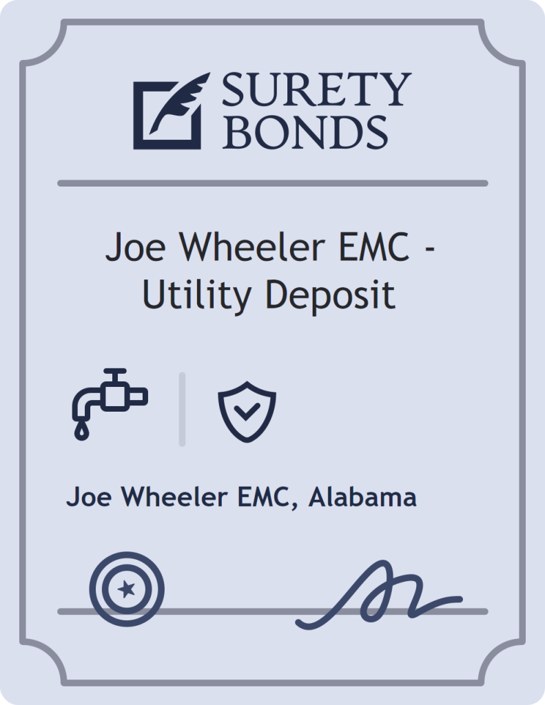 Surety bond badge for Joe Wheeler EMC - Utility Deposit