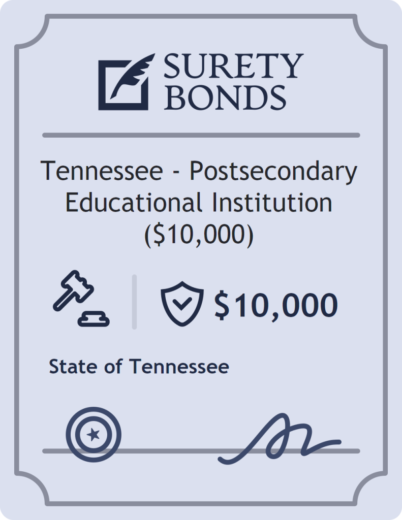 Surety bond badge for Tennessee - Postsecondary Educational Institution ($10,000)