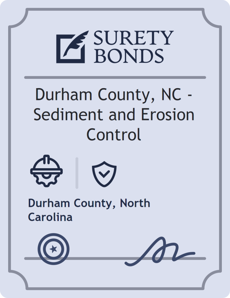 Surety bond badge for Durham County, NC - Sediment and Erosion Control