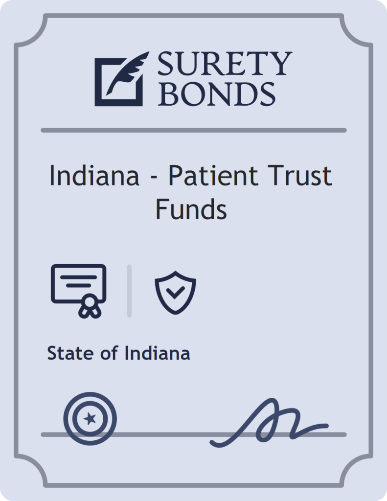 Surety bond badge for Indiana - Patient Trust Funds