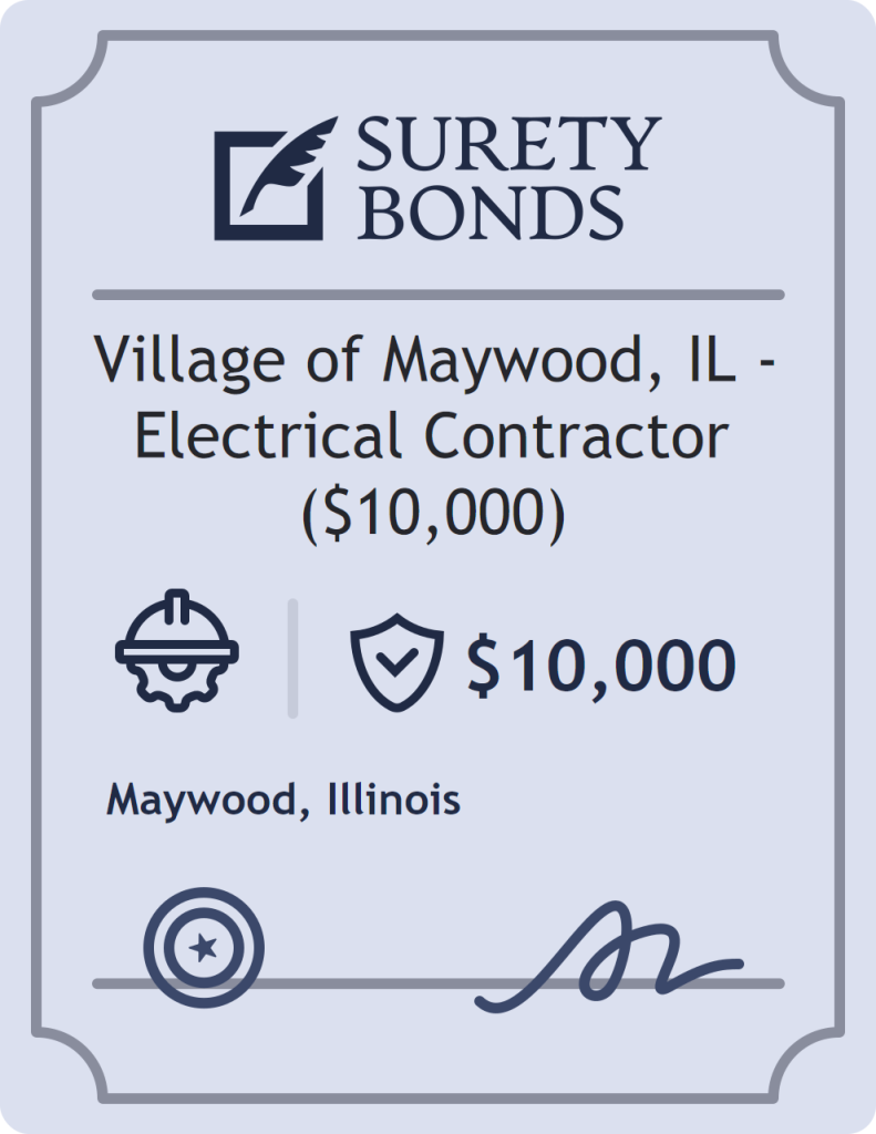 Surety bond badge for Village of Maywood, IL - Electrical Contractor ($10,000)