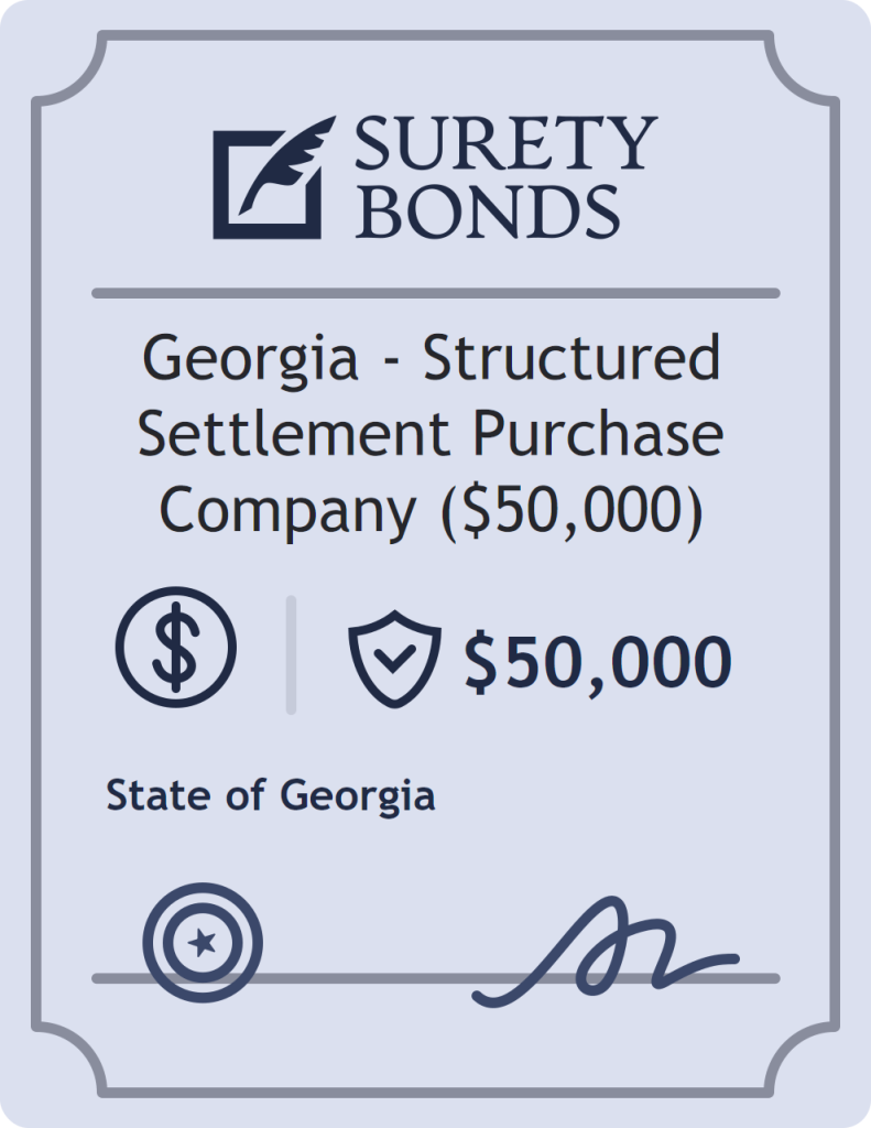 Surety bond badge for Georgia - Structured Settlement Purchase Company ($50,000)
