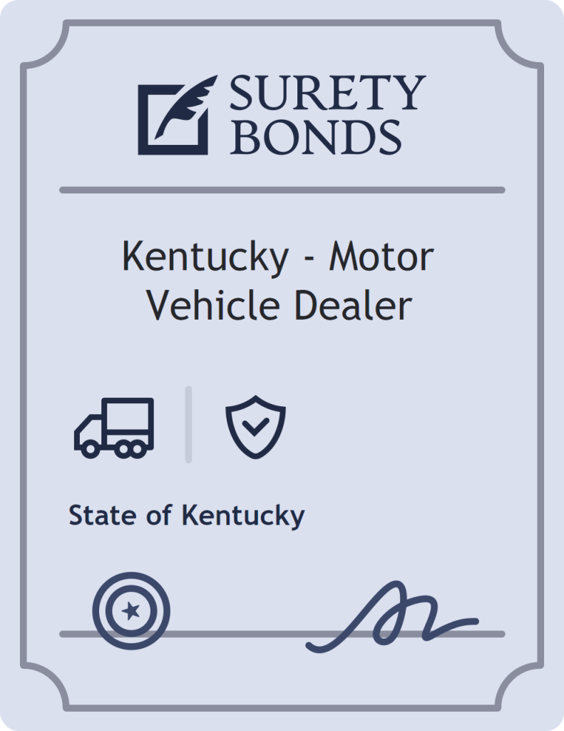 Surety bond badge for Kentucky - Motor Vehicle Dealer