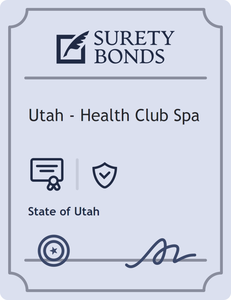 Surety bond badge for Utah - Health Club Spa
