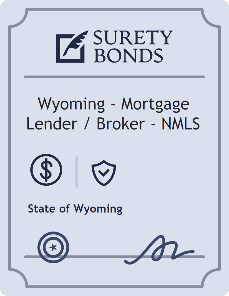 Surety bond badge for Wyoming - Mortgage Lender / Broker - NMLS