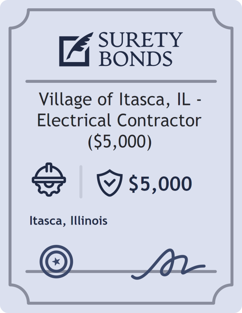 Surety bond badge for Village of Itasca, IL - Electrical Contractor ($5,000)