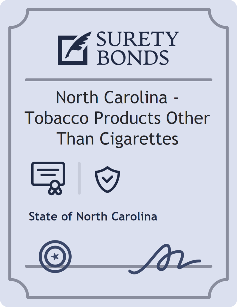 Surety bond badge for North Carolina - Tobacco Products Other Than Cigarettes