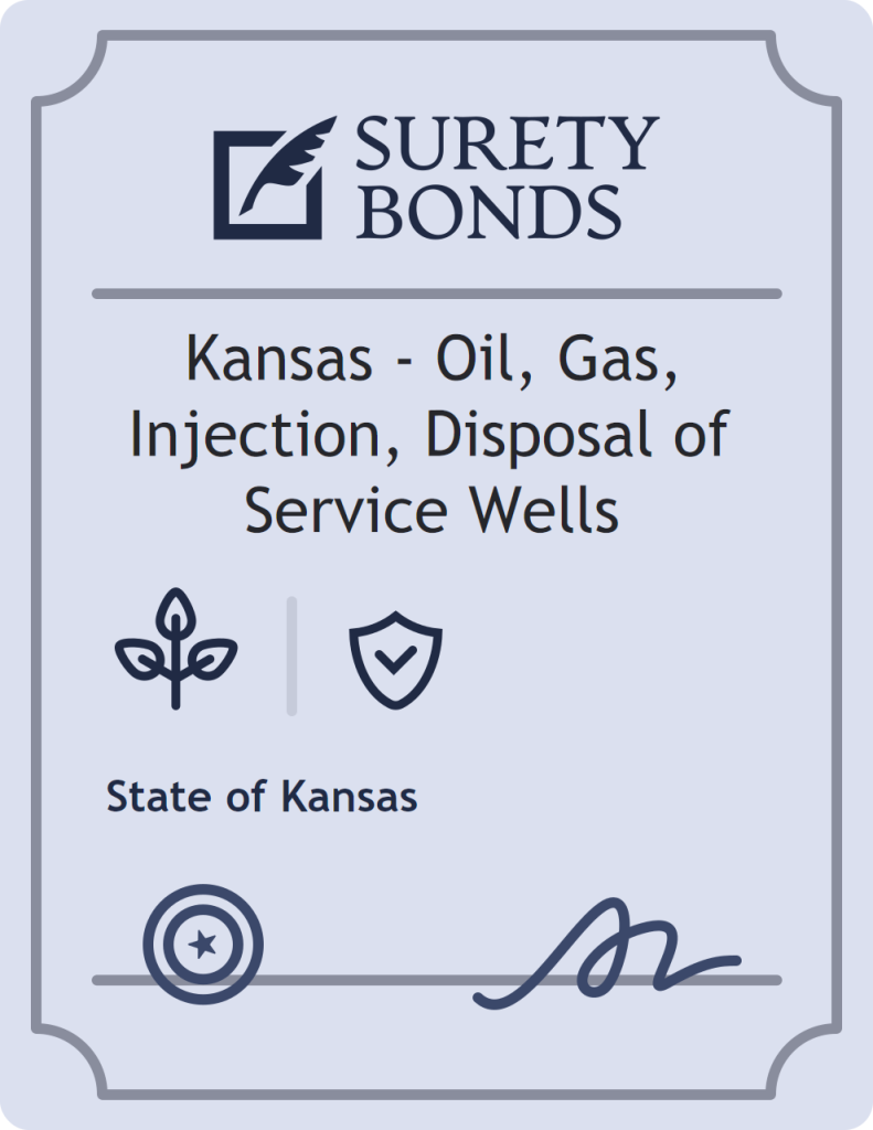 Surety bond badge for Kansas - Oil, Gas, Injection, Disposal of Service Wells
