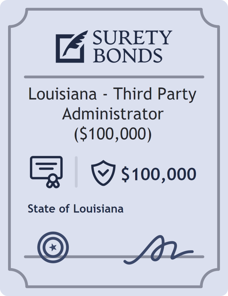 Surety bond badge for Louisiana - Third Party Administrator ($100,000)
