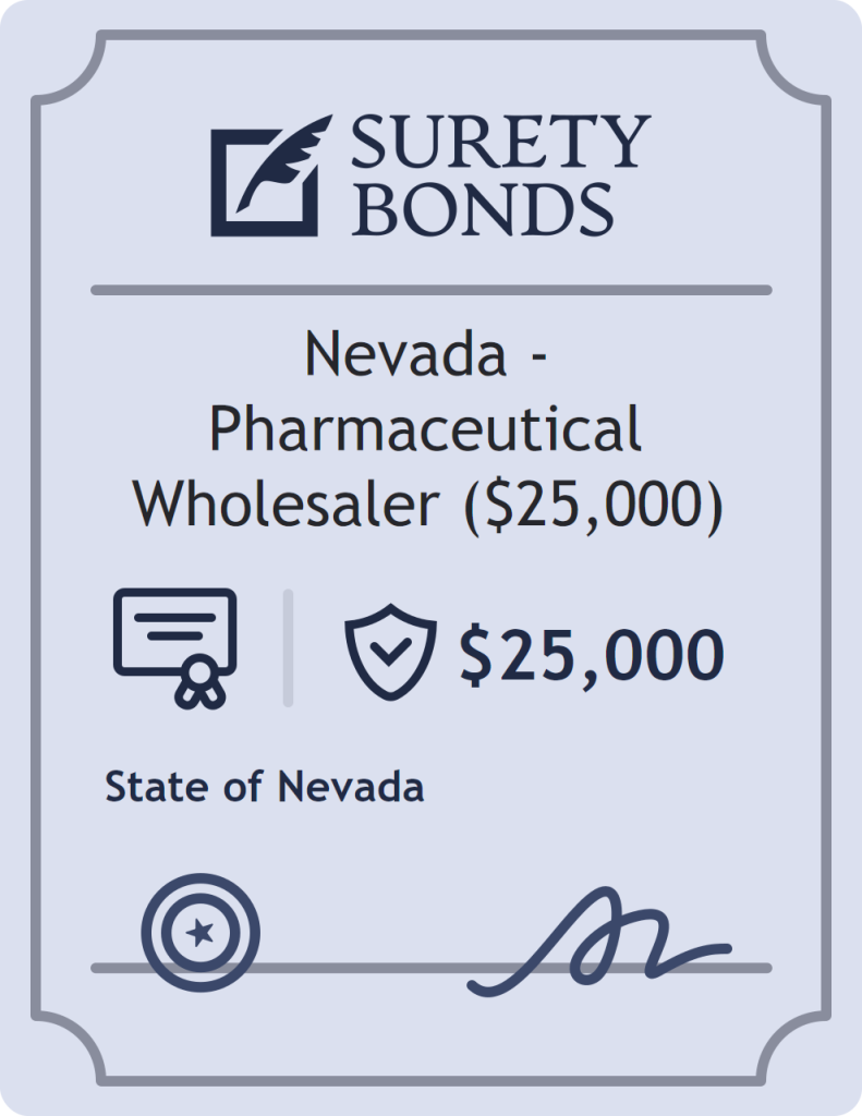 Surety bond badge for Nevada - Pharmaceutical Wholesaler ($25,000)