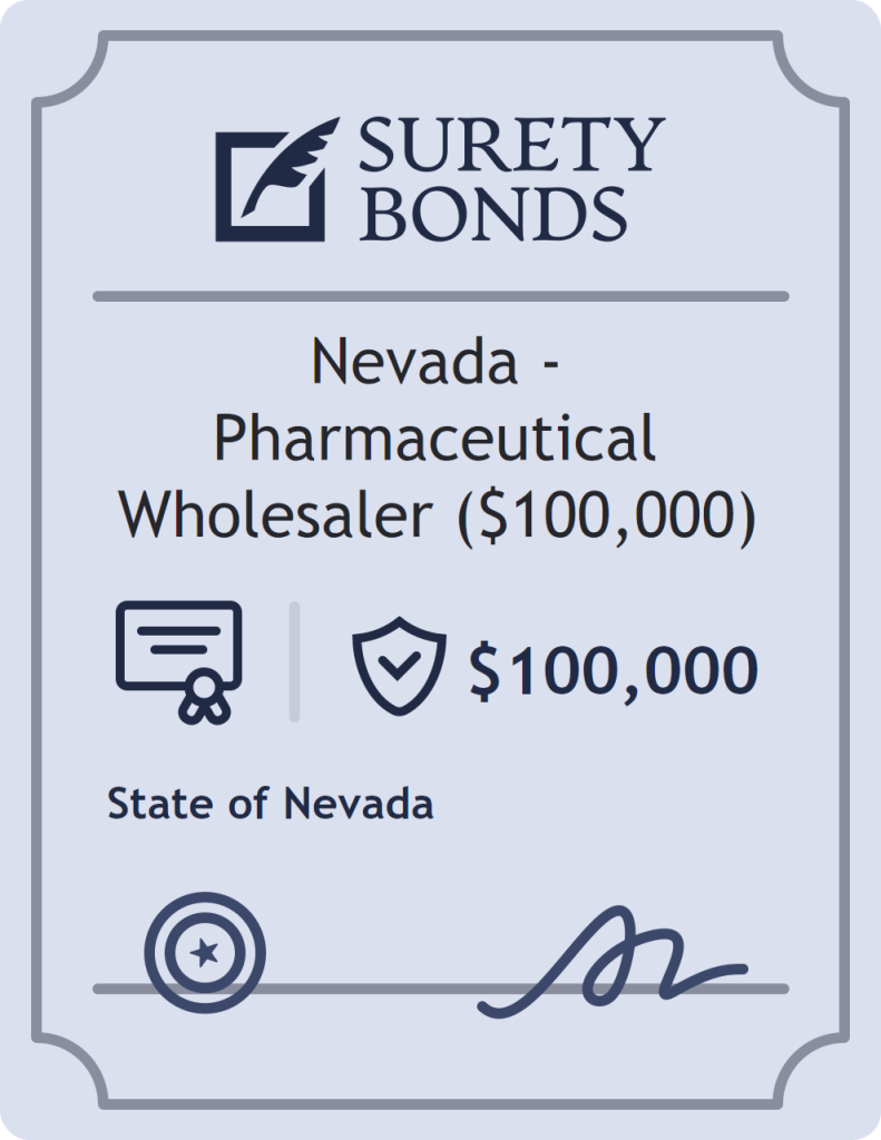 Surety bond badge for Nevada - Pharmaceutical Wholesaler ($100,000)