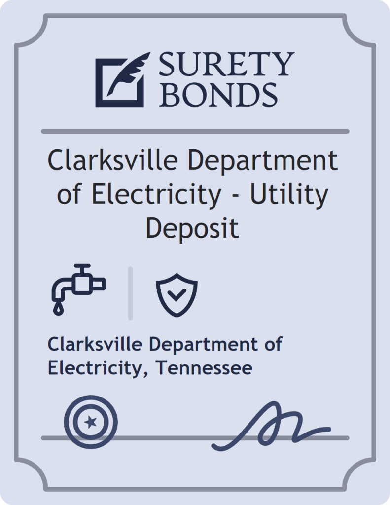 Surety bond badge for Clarksville Department of Electricity - Utility Deposit