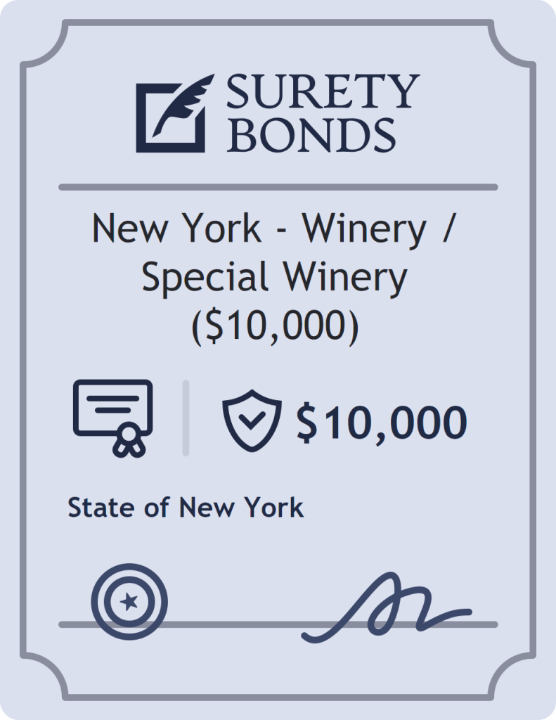 Surety bond badge for New York - Winery / Special Winery ($10,000)