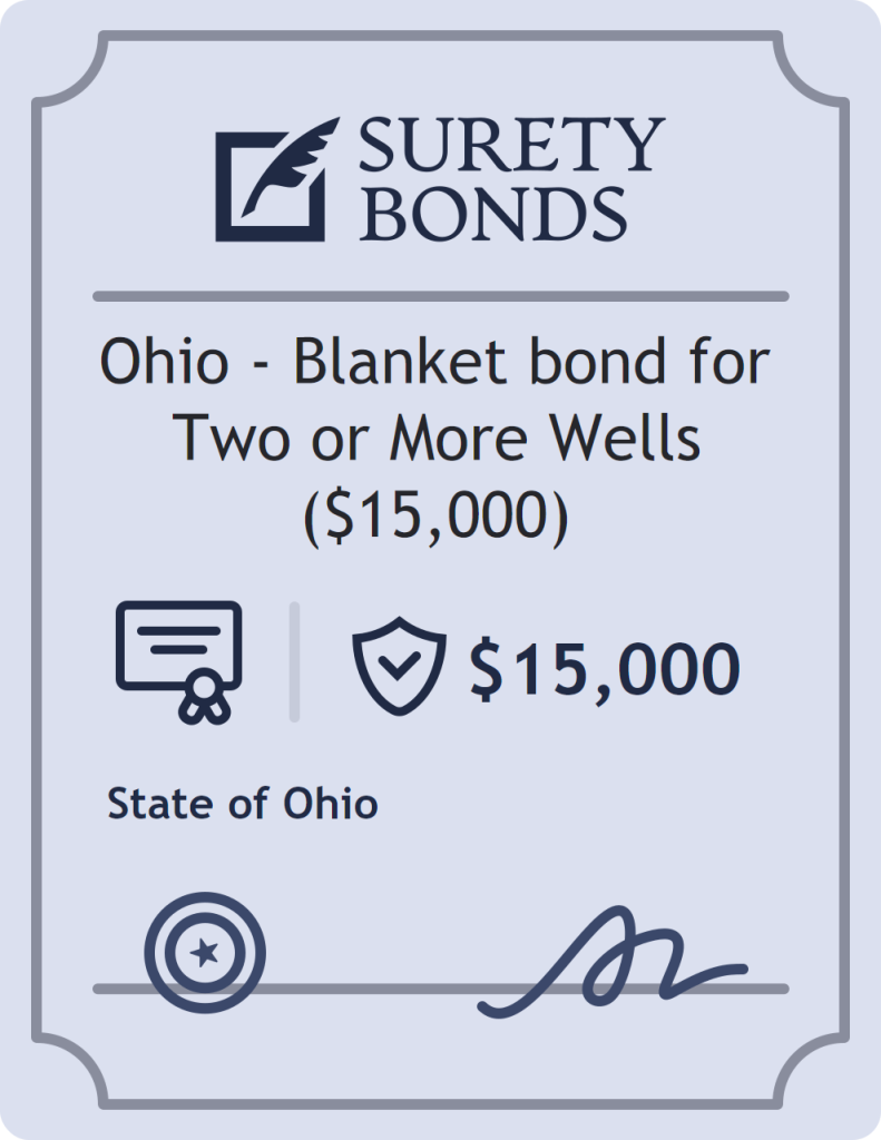 Surety bond badge for Ohio - Blanket bond for Two or More Wells ($15,000)
