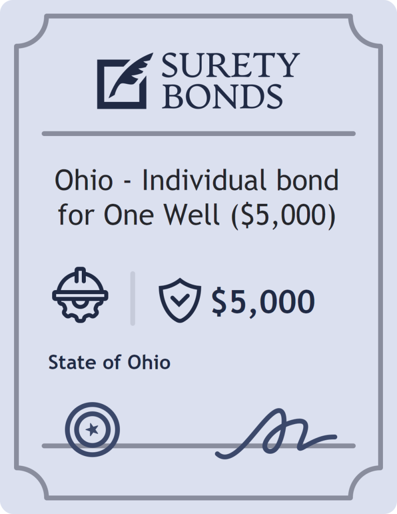 Surety bond badge for Ohio - Individual bond for One Well ($5,000)