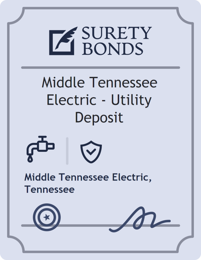 Surety bond badge for Middle Tennessee Electric - Utility Deposit