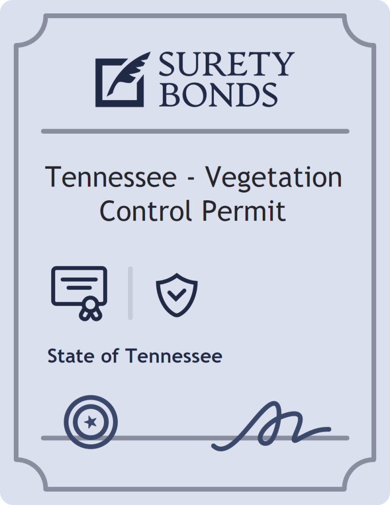 Surety bond badge for Tennessee - Vegetation Control Permit