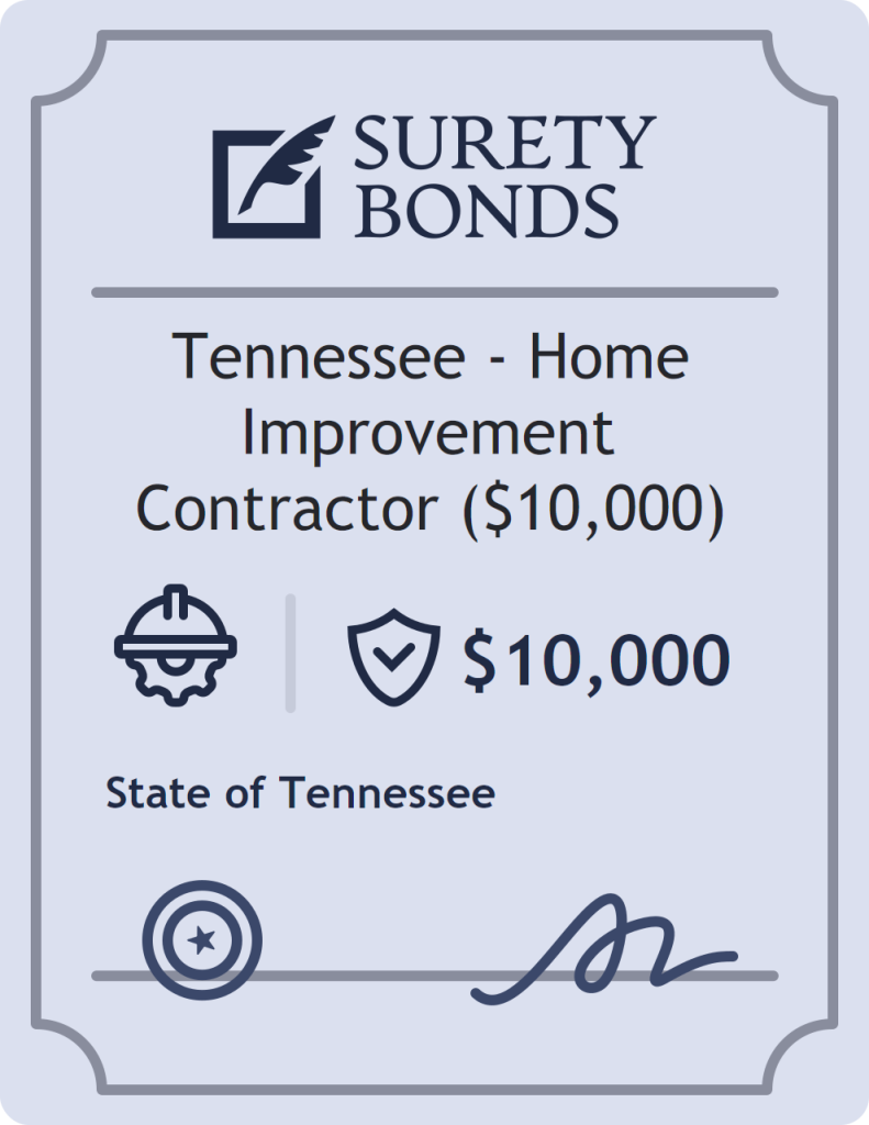 Surety bond badge for Tennessee - Home Improvement Contractor ($10,000)
