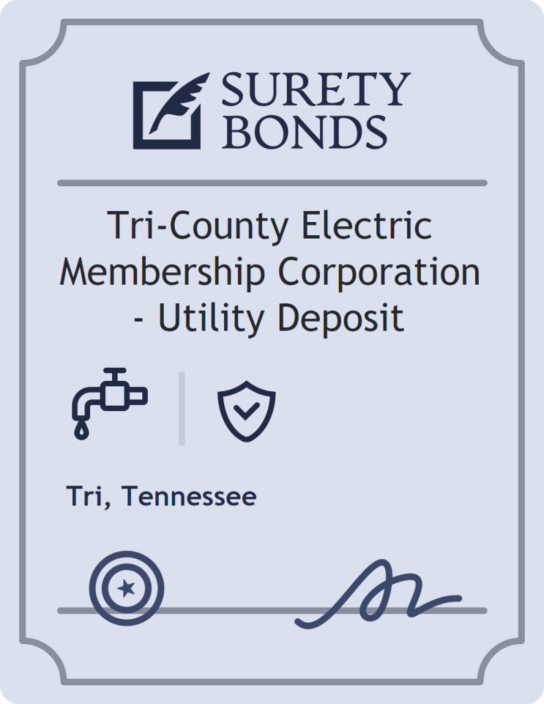 Surety bond badge for Tri-County Electric Membership Corporation - Utility Deposit