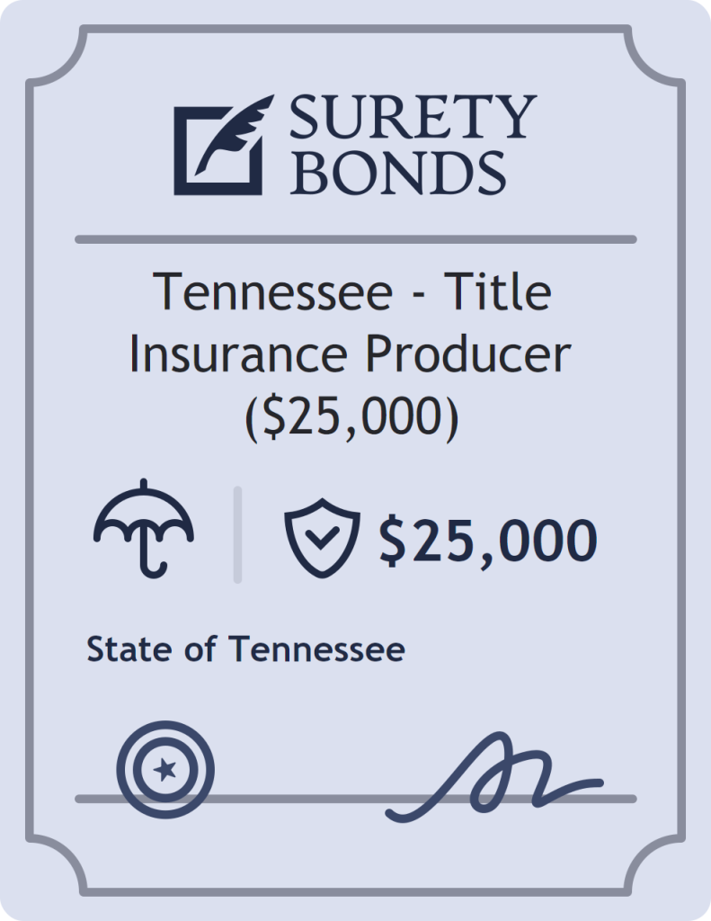 Surety bond badge for Tennessee - Title Insurance Producer ($25,000)