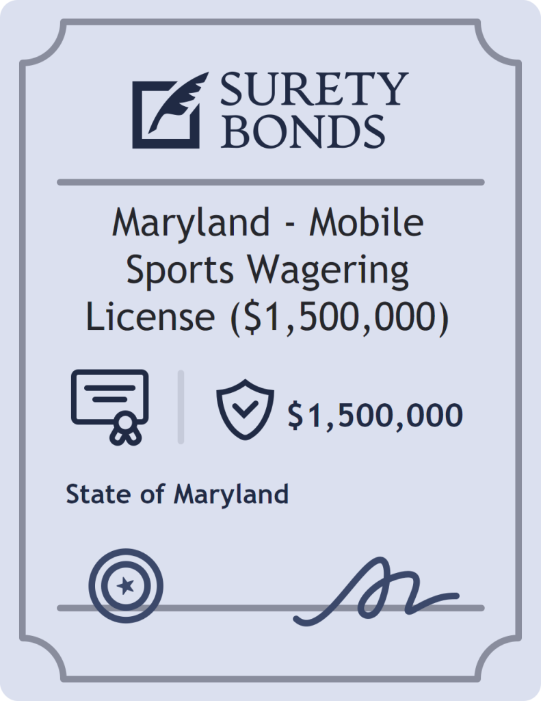 Surety bond badge for Maryland - Mobile Sports Wagering License ($1,500,000)