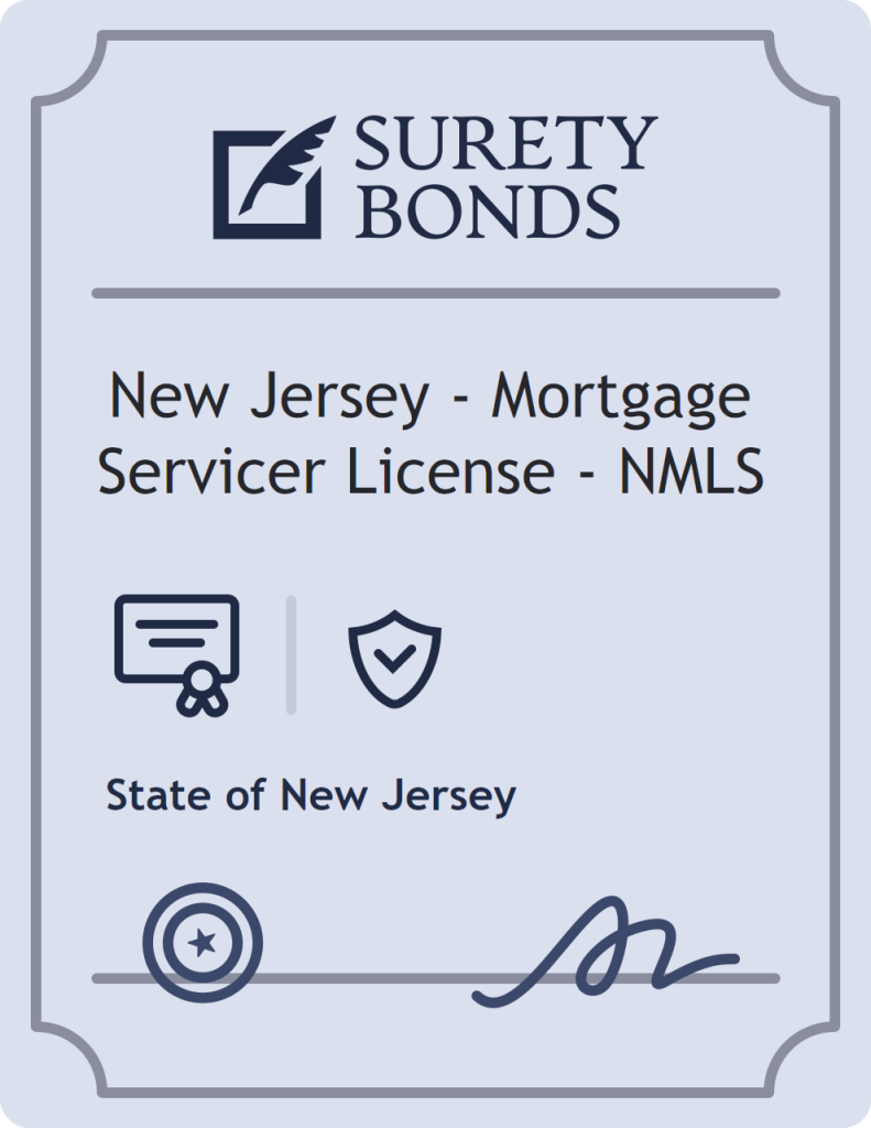 Surety bond badge for New Jersey - Mortgage Servicer License - NMLS