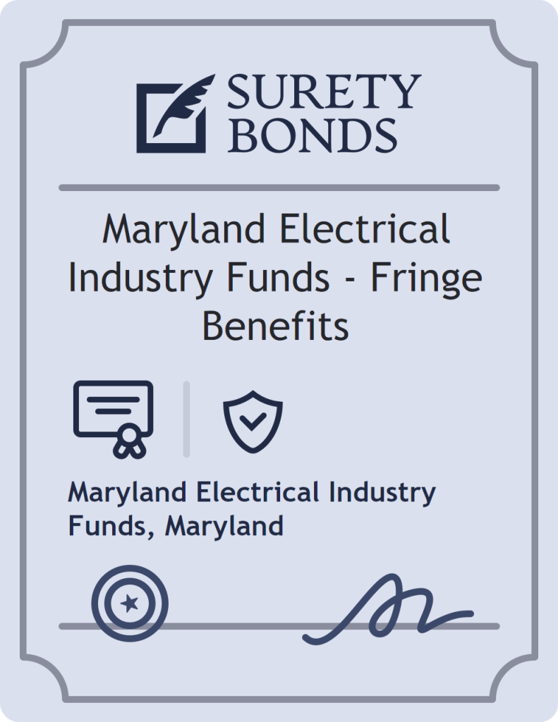 Surety bond badge for Maryland Electrical Industry Funds - Fringe Benefits