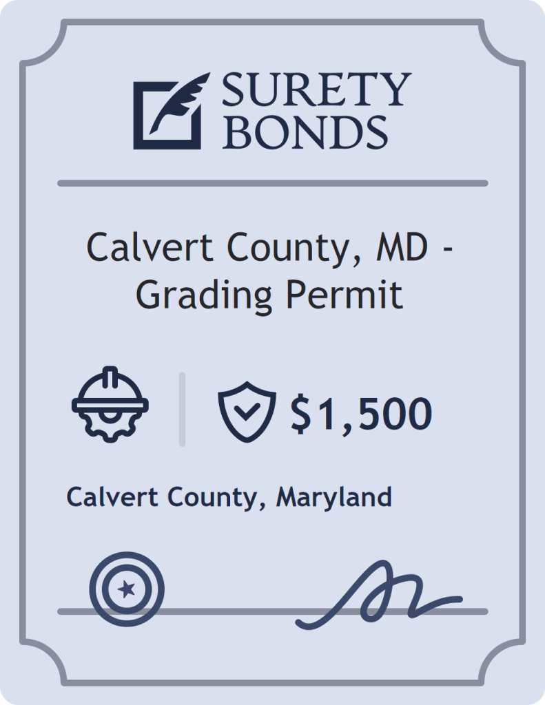 Surety bond badge for Calvert County, MD - Grading Permit