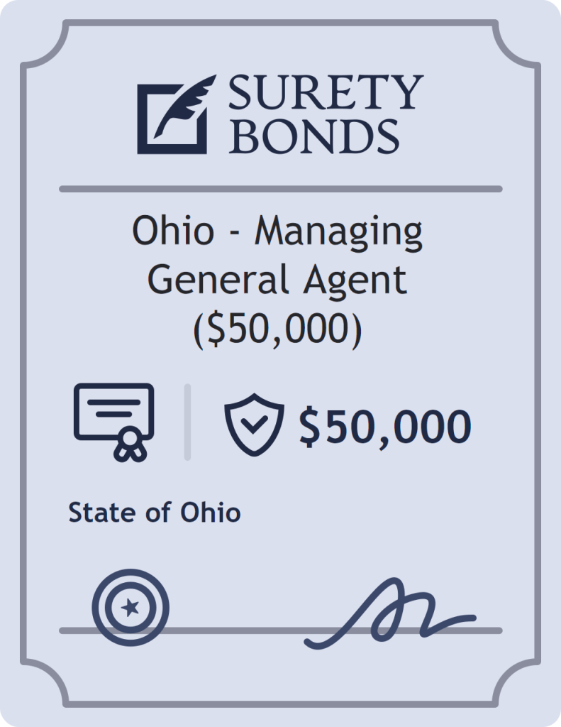 Surety bond badge for Ohio - Managing General Agent ($50,000)