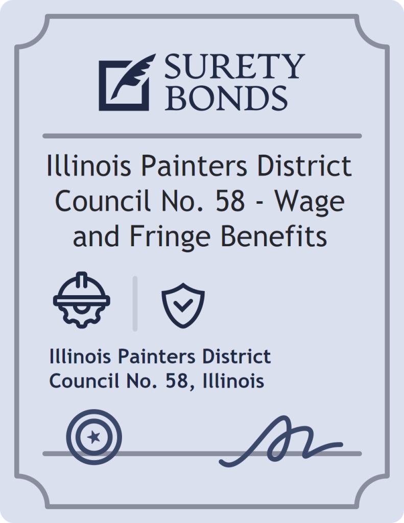 Surety bond badge for Illinois Painters District Council No. 58 - Wage and Fringe Benefits