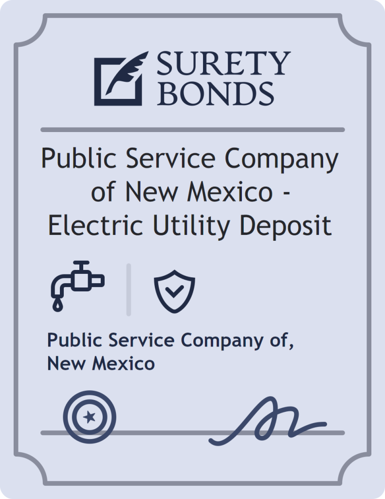 Surety bond badge for Public Service Company of New Mexico - Electric Utility Deposit
