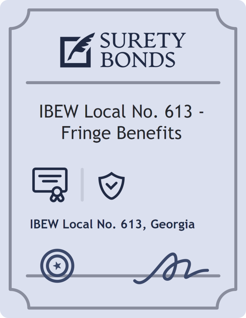 Surety bond badge for IBEW Local No. 613 - Fringe Benefits
